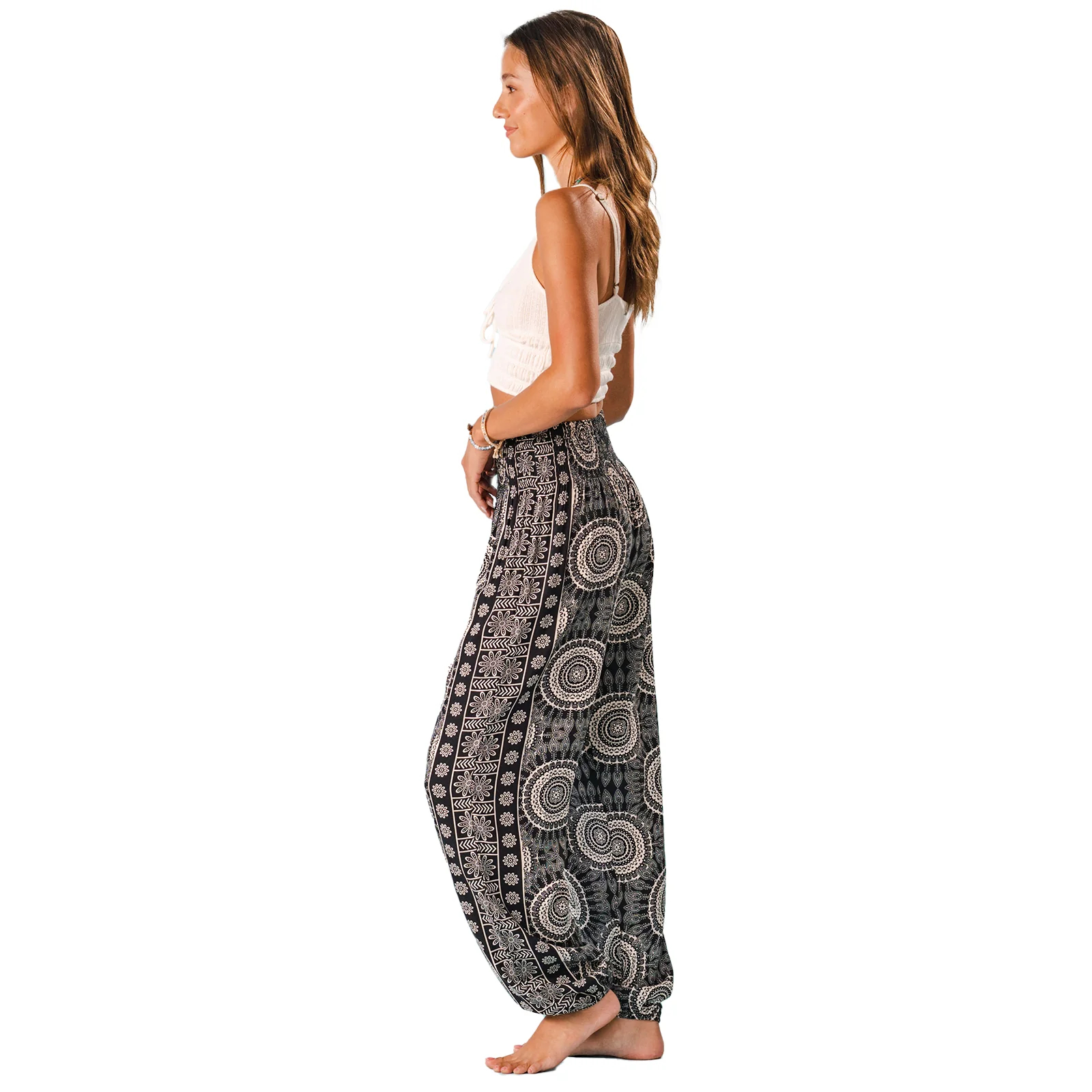 Retro Print Yoga Harem Pants