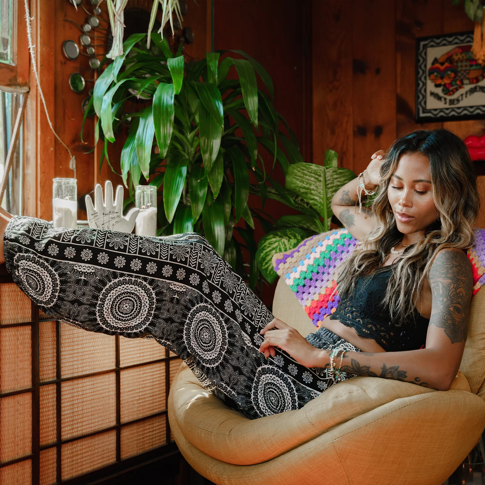 Retro Print Yoga Harem Pants