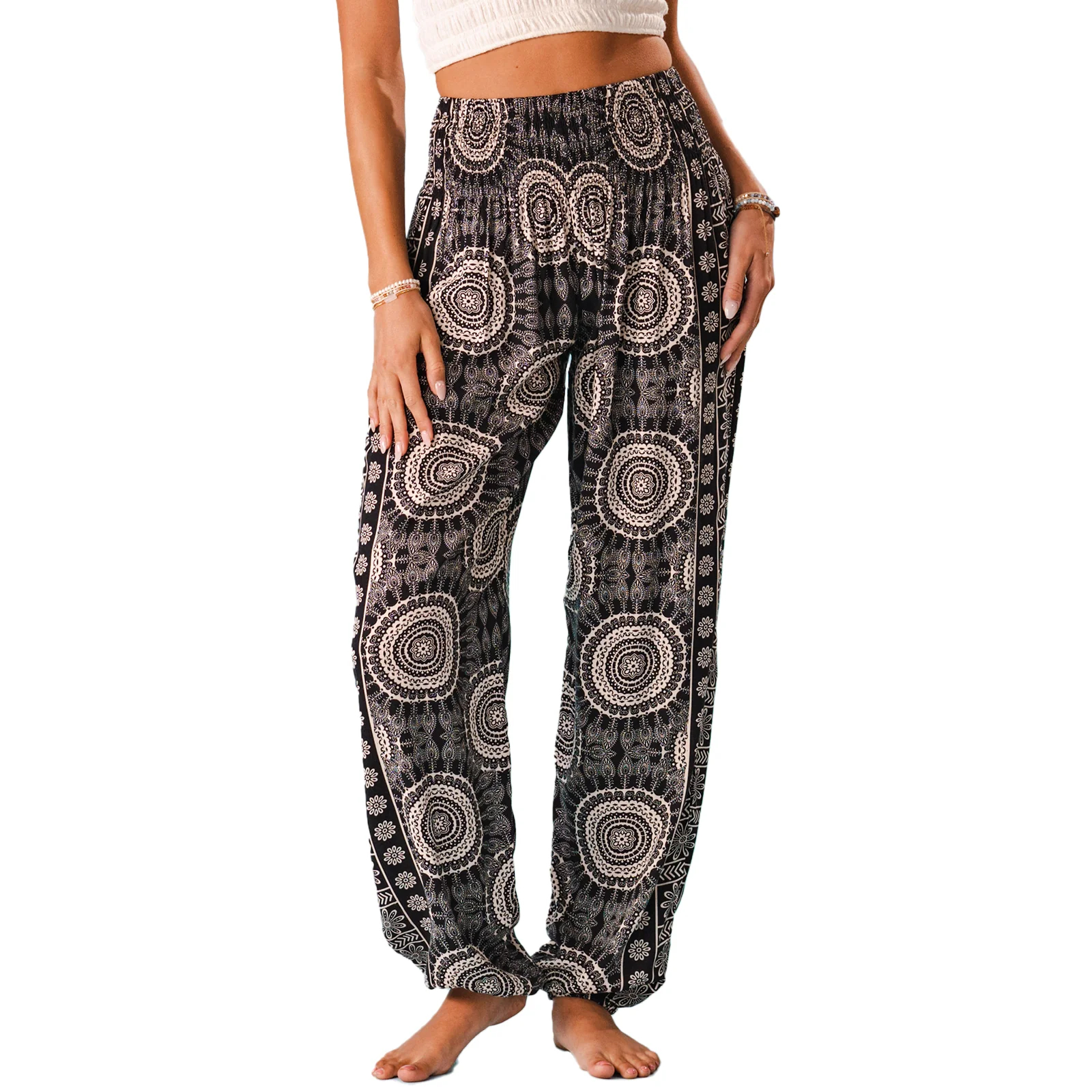 Retro Print Yoga Harem Pants
