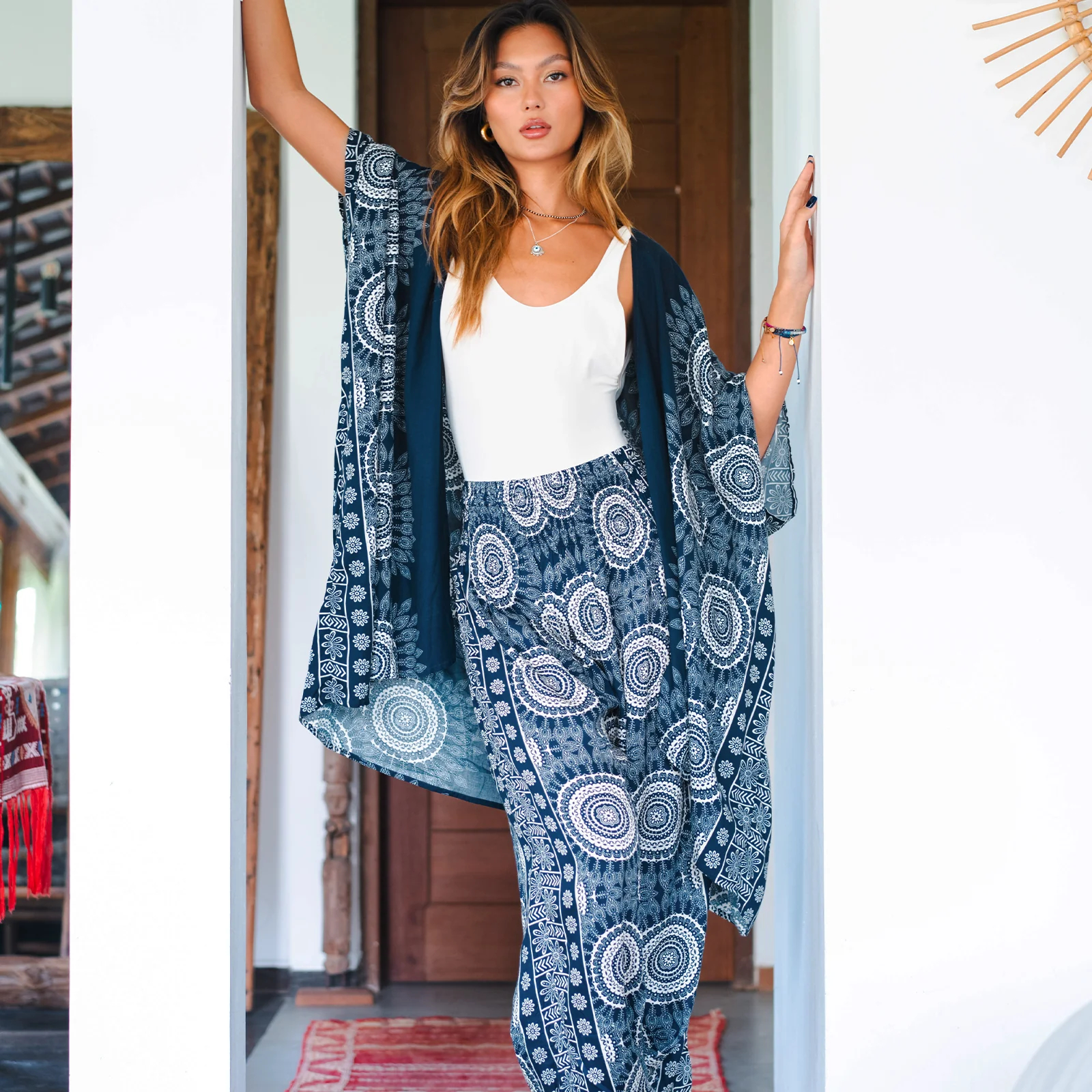 Retro Print Yoga Harem Pants