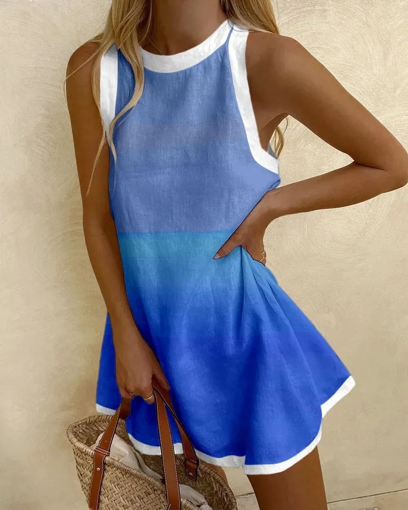 Stylish Ocean Print Mini Dress