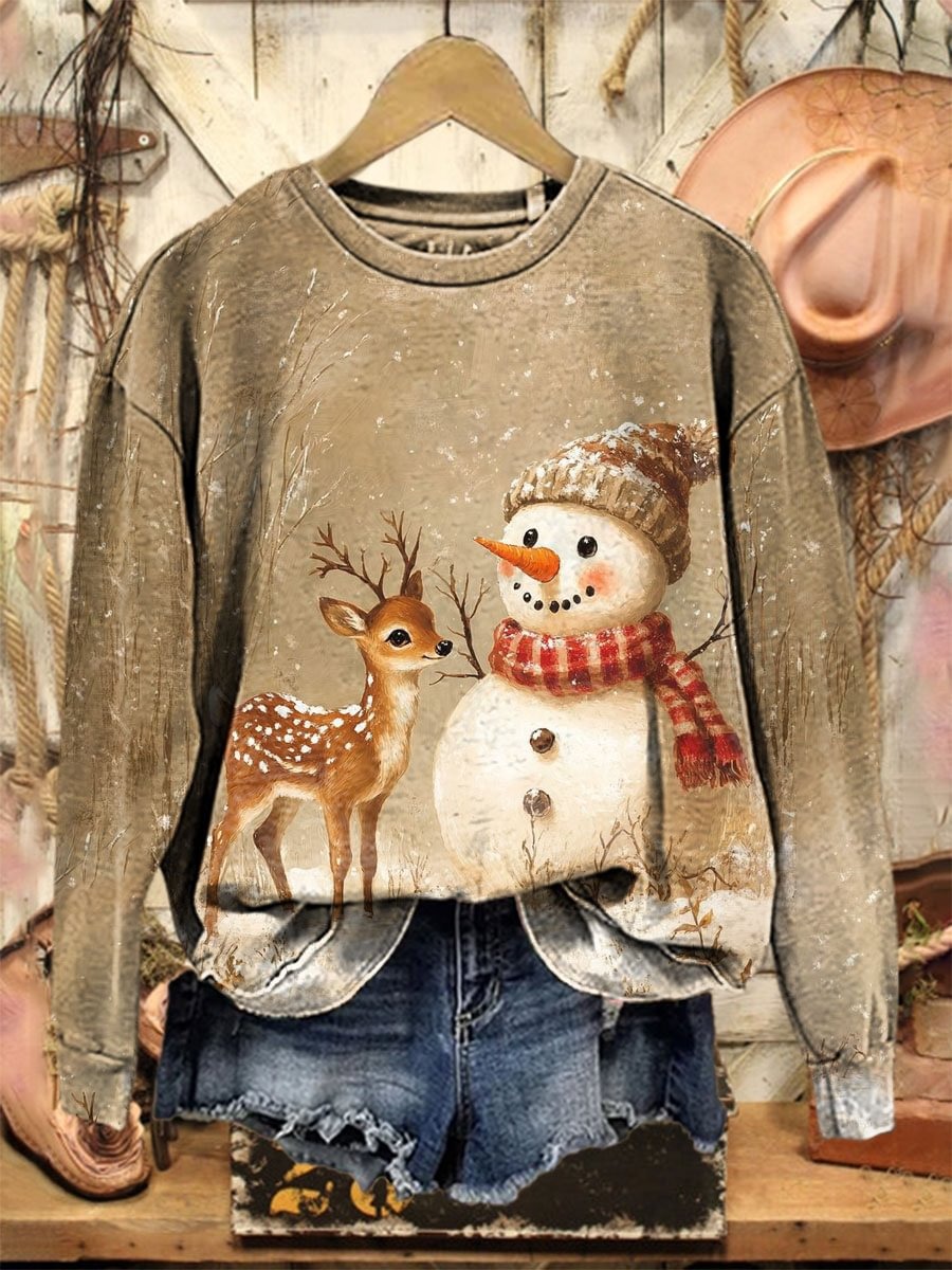 Christmas Art Print Casual Sweatshirt