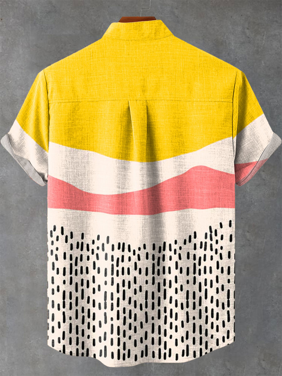 Abstract Geometry Art Vintage Print Casual Shirt
