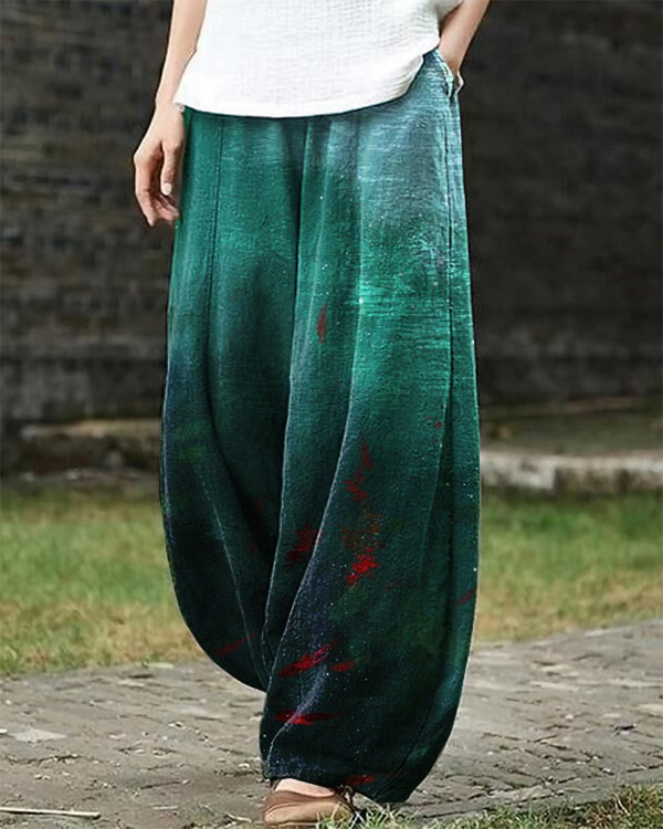 Women's Art Fish Print Loose Casual Pants