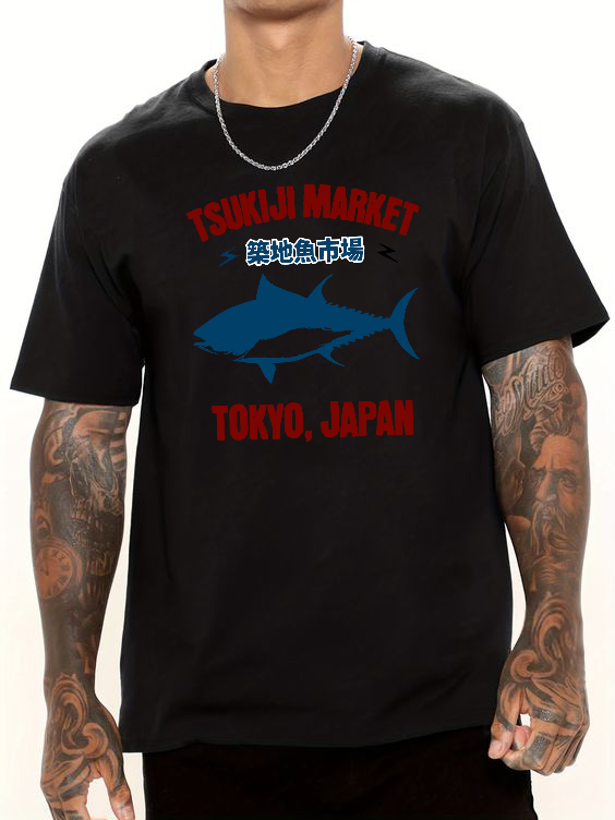 Seafood and Fish Market Cotton casual T-shirt