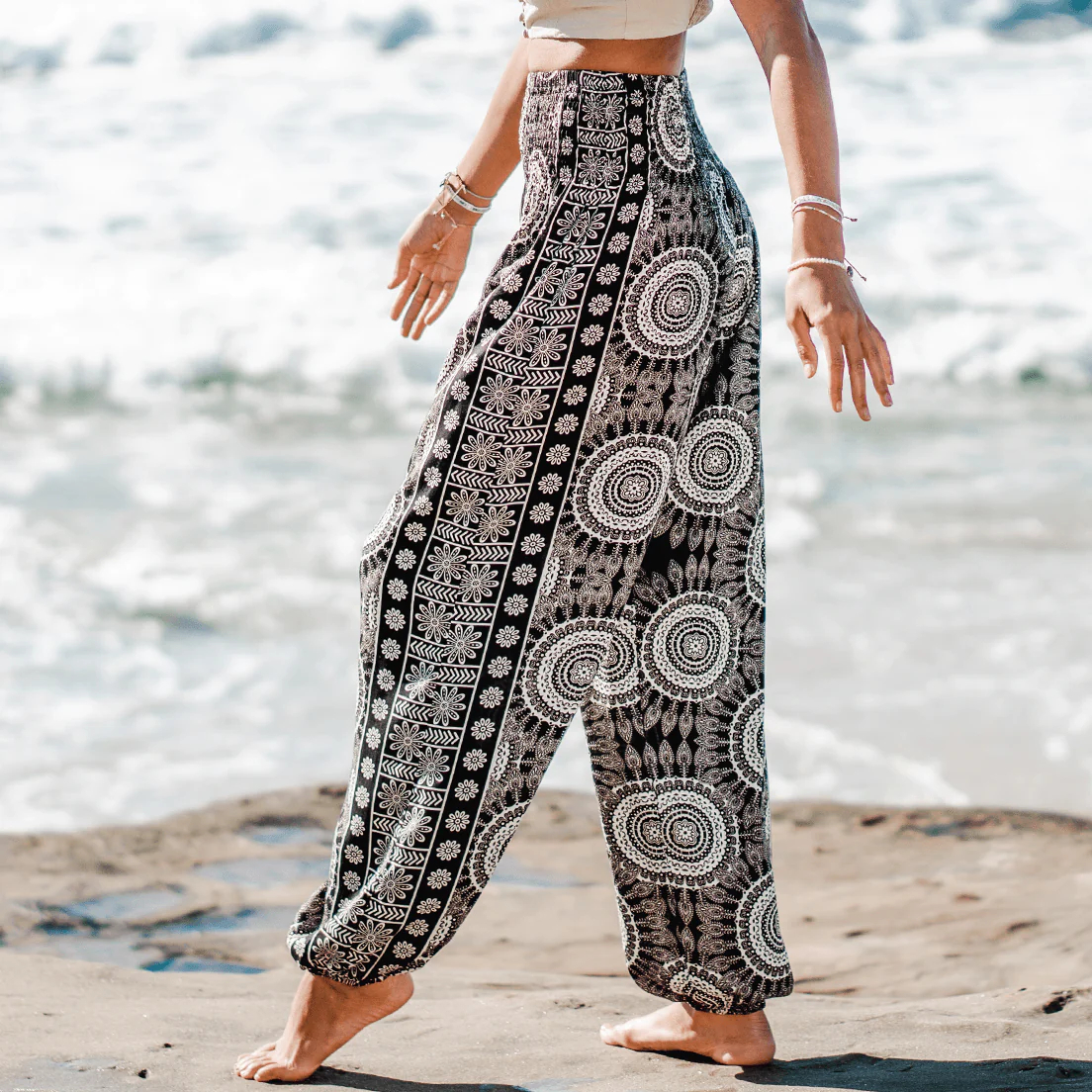 Retro Print Yoga Harem Pants