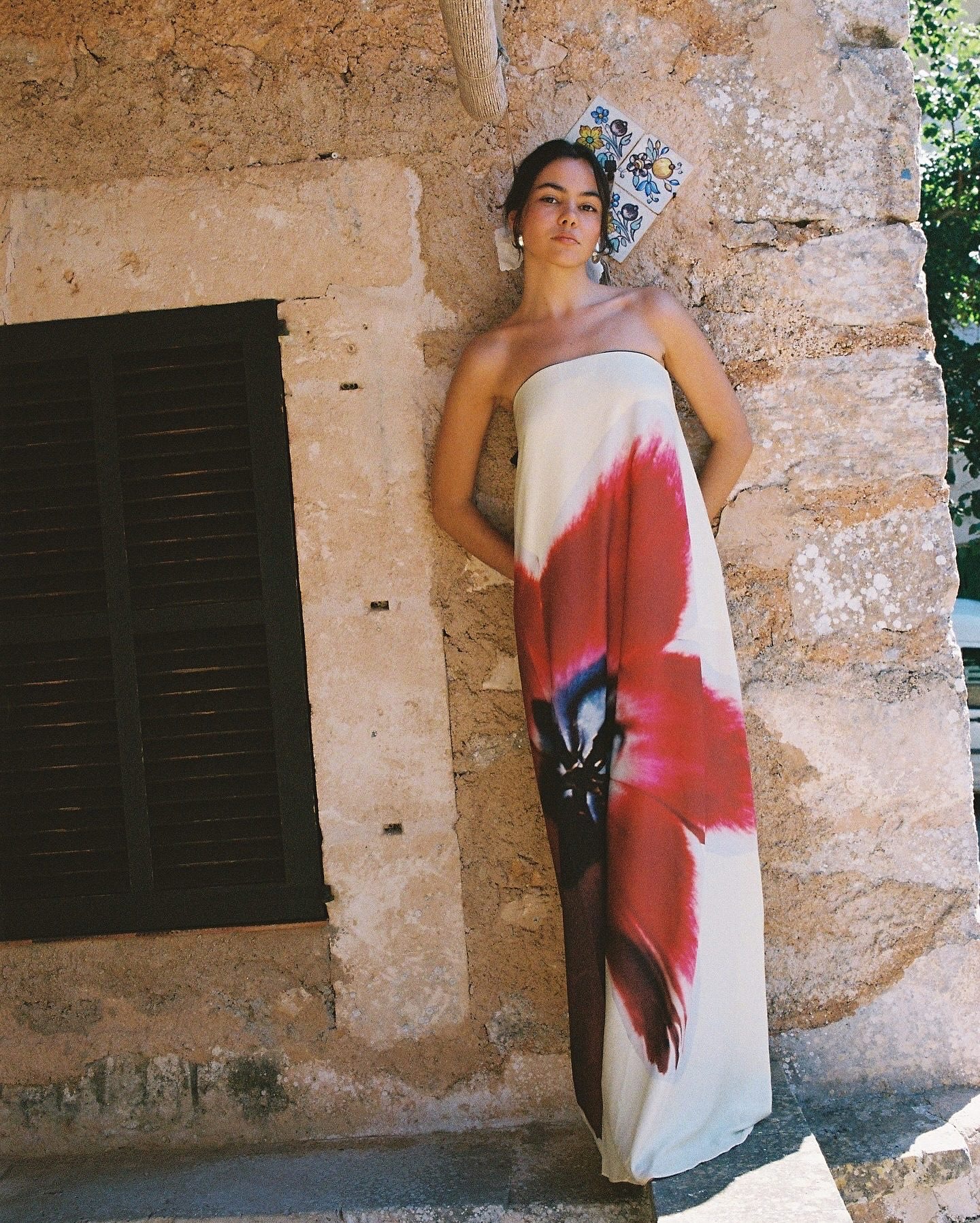 Fashion Print Design Sense Backless Dress