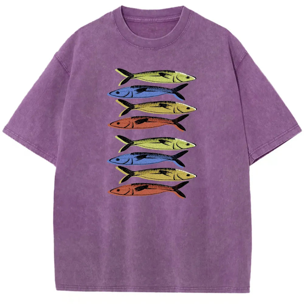 Colorful Fish Print Unisex T-shirt 