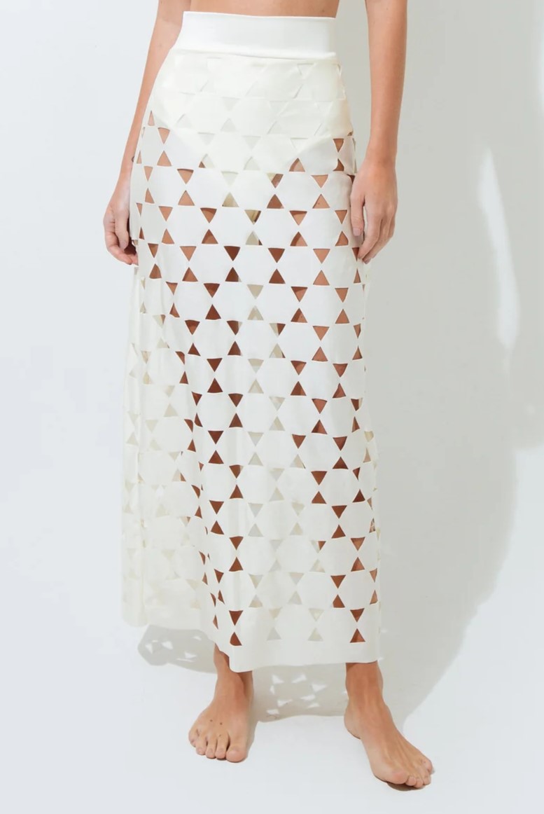 Design Solid Color Bikini Set And Cut-out Skirt