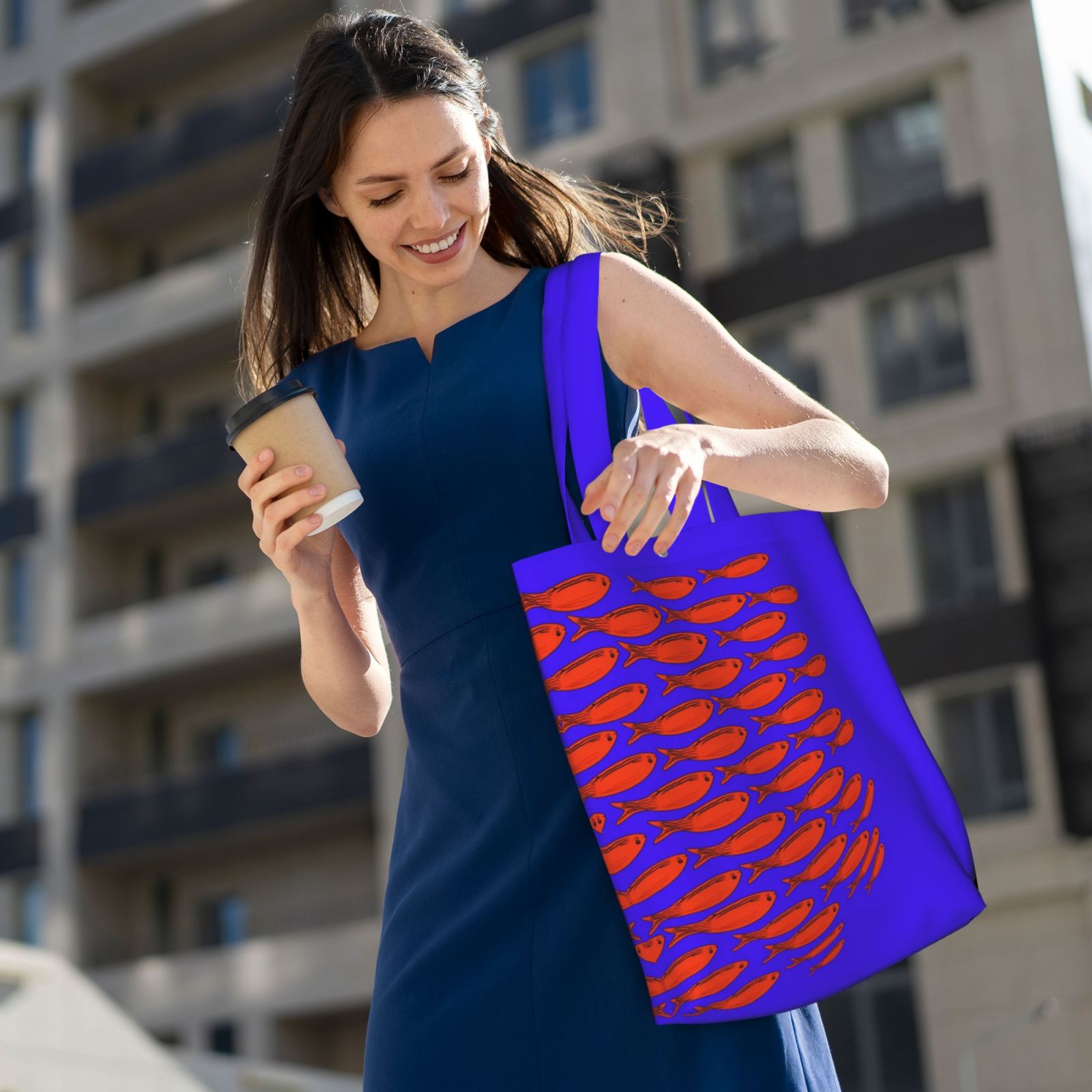 Fish Print Tote Bag