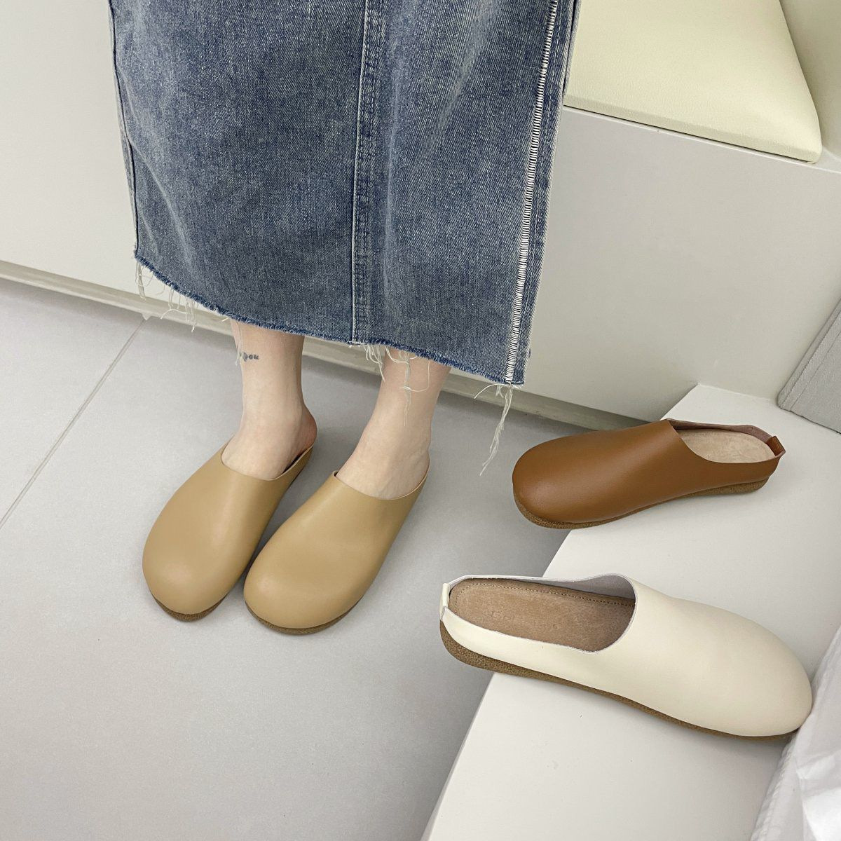 Spring/Summer Women's Outdoor Baotou Slippers: New Lazy Sandals, Half Slippers, Flat Mules & Single Shoes