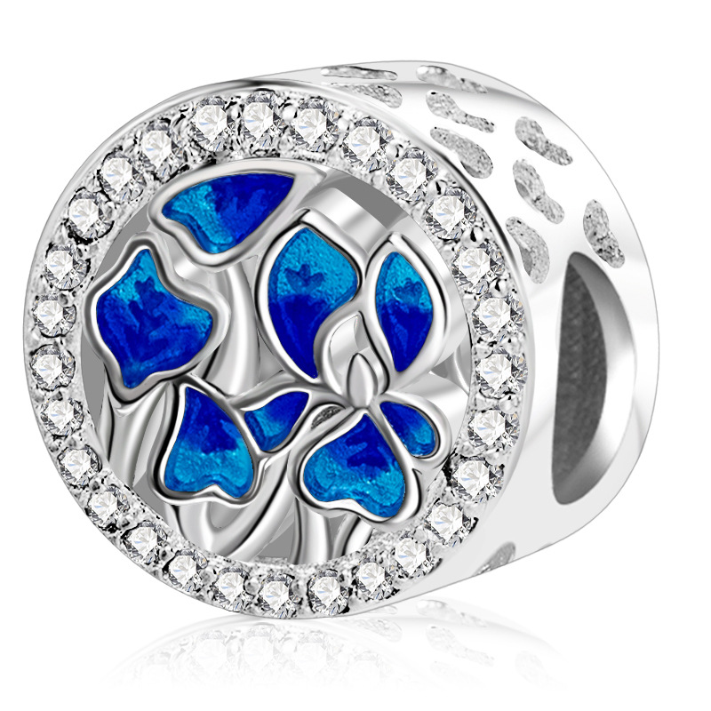 AliExpress cross-border supply of white copper 925 sterling silver DIY beaded accessories firefly dolphin bracelet pendant ornaments