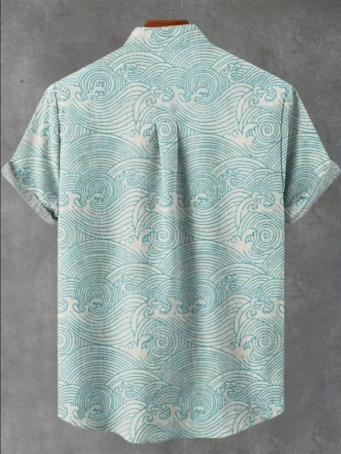 Japanese Ukiyo-e Waves Art Print Casual Shirt