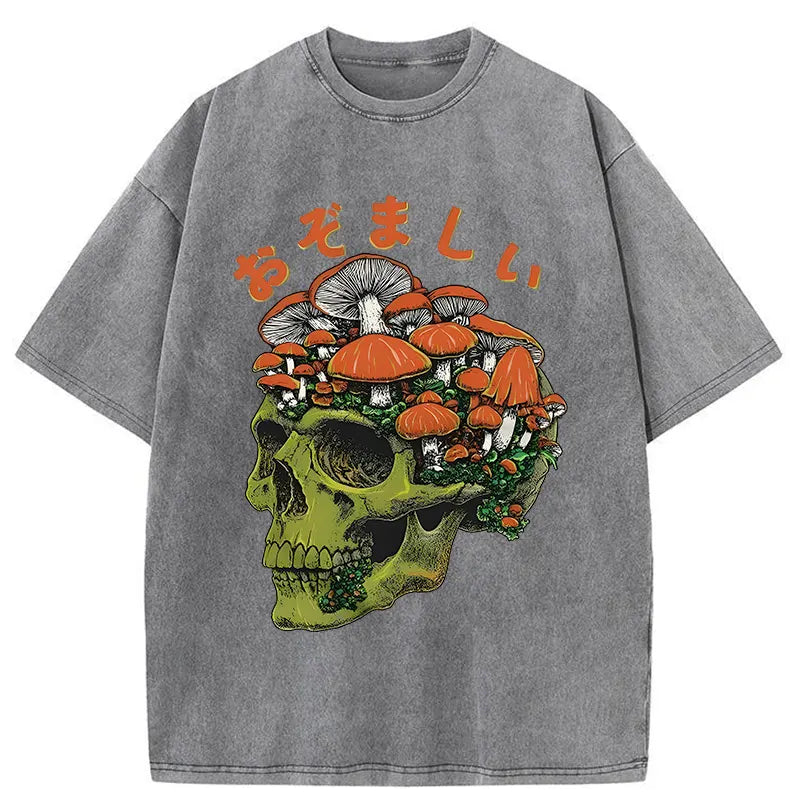Mushroom Skull Washed T-Shirt