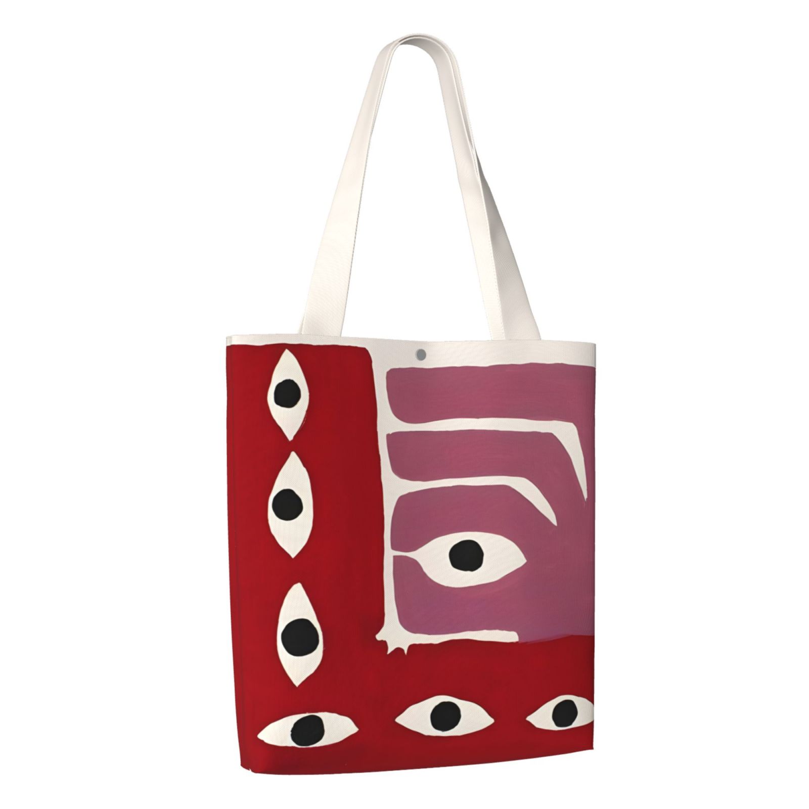 Abstract Geometric Eyes Printed Shoulder Shopping Bag