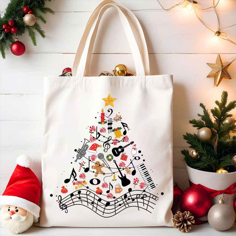 Musical Christmas Tree Teacher Tote Bag