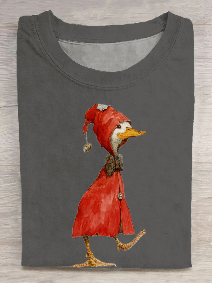 Cute Duck Art Print Casual T-Shirt