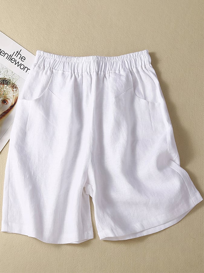 Elastic Waist Loose Wide Leg Shorts