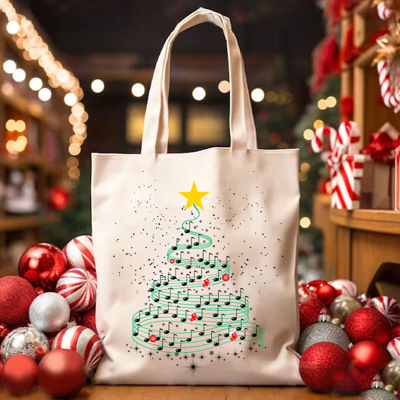 Music Note Christmas Tree Teacher Tote Bag