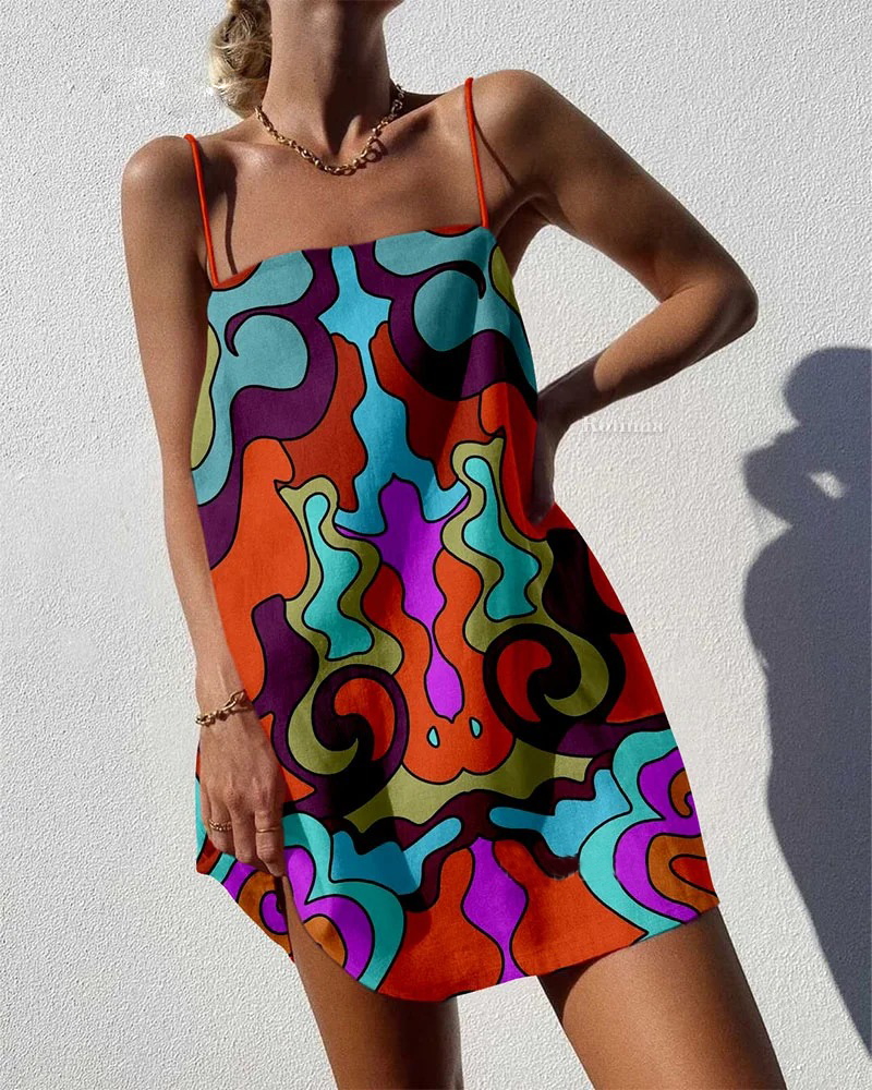 Multicolor Print Shirt & Pants Two-Piece Set