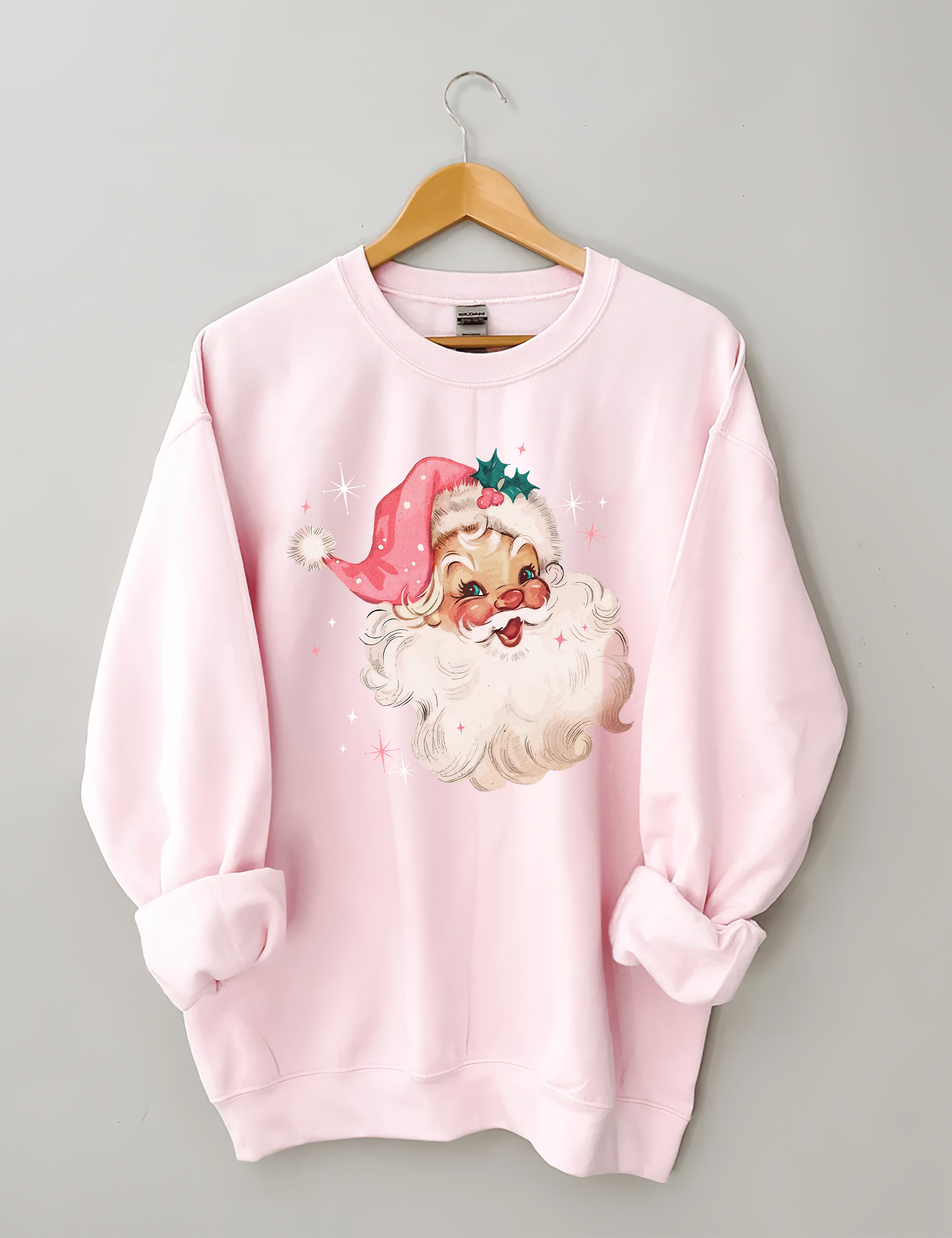 Retro Pink Santa Christmas Sweatshirt