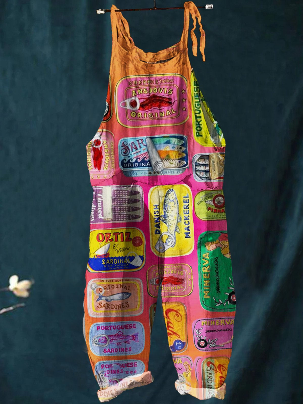 Women's Fish  Art  Print Casual Wide Leg Jumpsuit