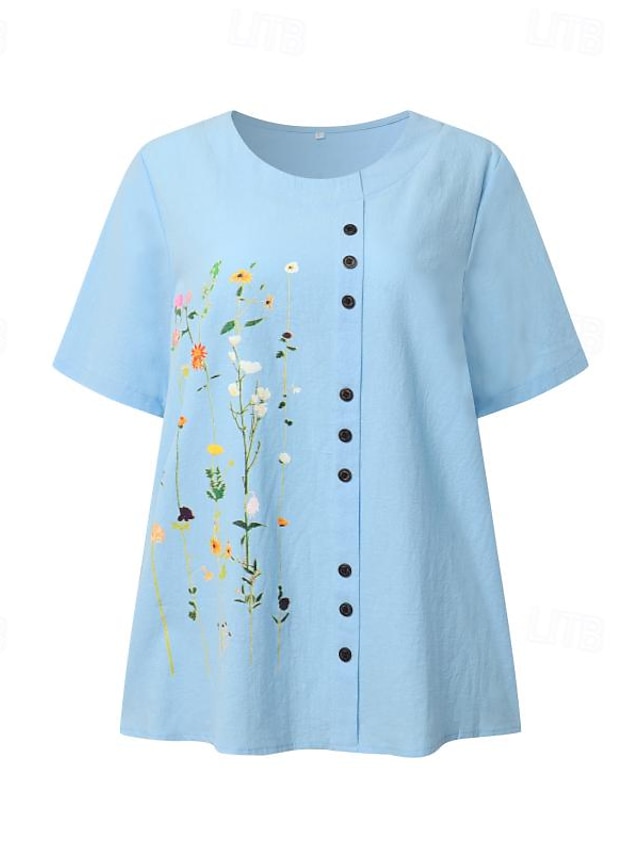 Women's Cotton Floral - Printed Blouse