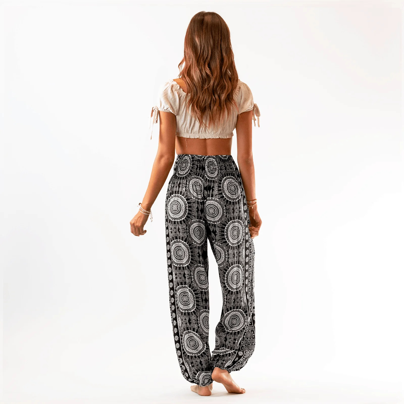 Retro Print Yoga Harem Pants