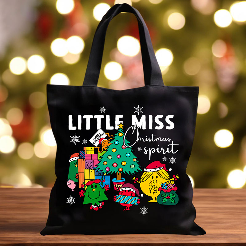 Little Miss Christmas Spirit Christmas Tree Teacher Tote Bag