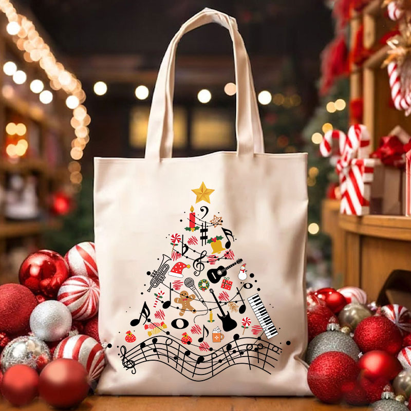 Musical Christmas Tree Teacher Tote Bag