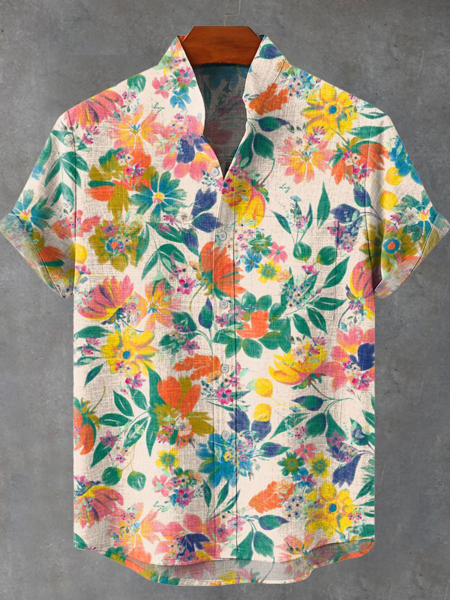 Vintage Flowers Floral Print Casual Shirt