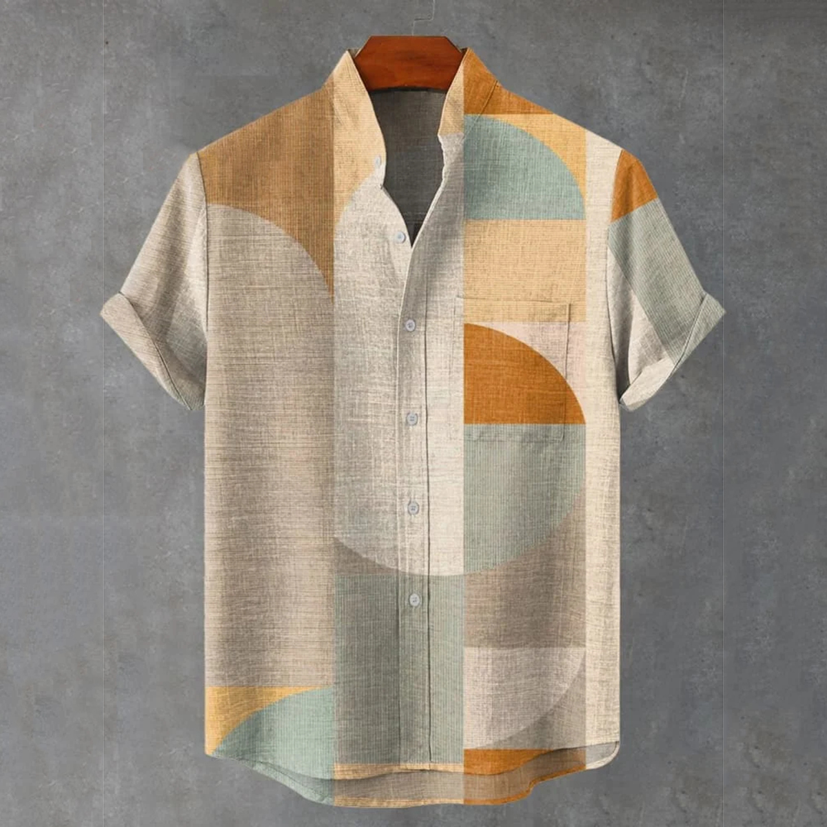 Vintage Abstract Geometry Abstract Art Geometric Print Casual Shirt