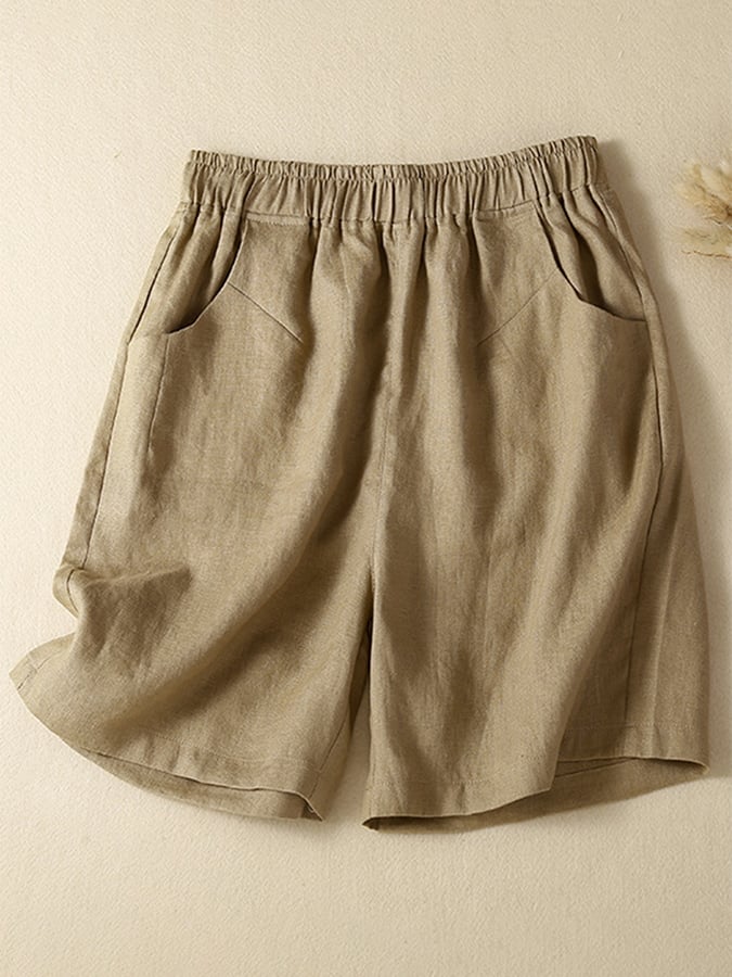 Elastic Waist Loose Wide Leg Shorts