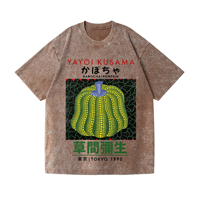 Yayoi Kusama's Pumpkin Vintage Wash Japanese Design T-Shirt