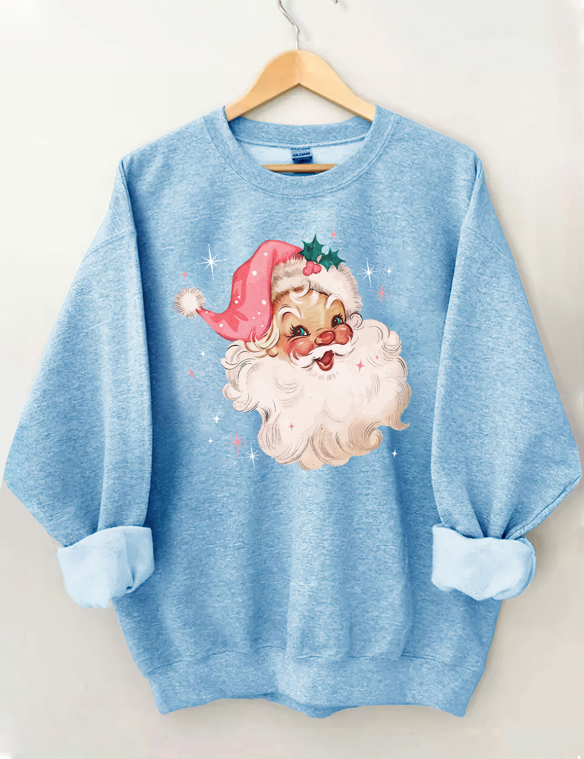 Retro Pink Santa Christmas Sweatshirt