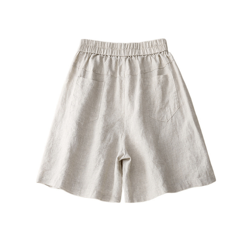 Women's Summer Shorts Elastic Waist A-Line Wide Leg Pants Loose Slimming Casual Shorts