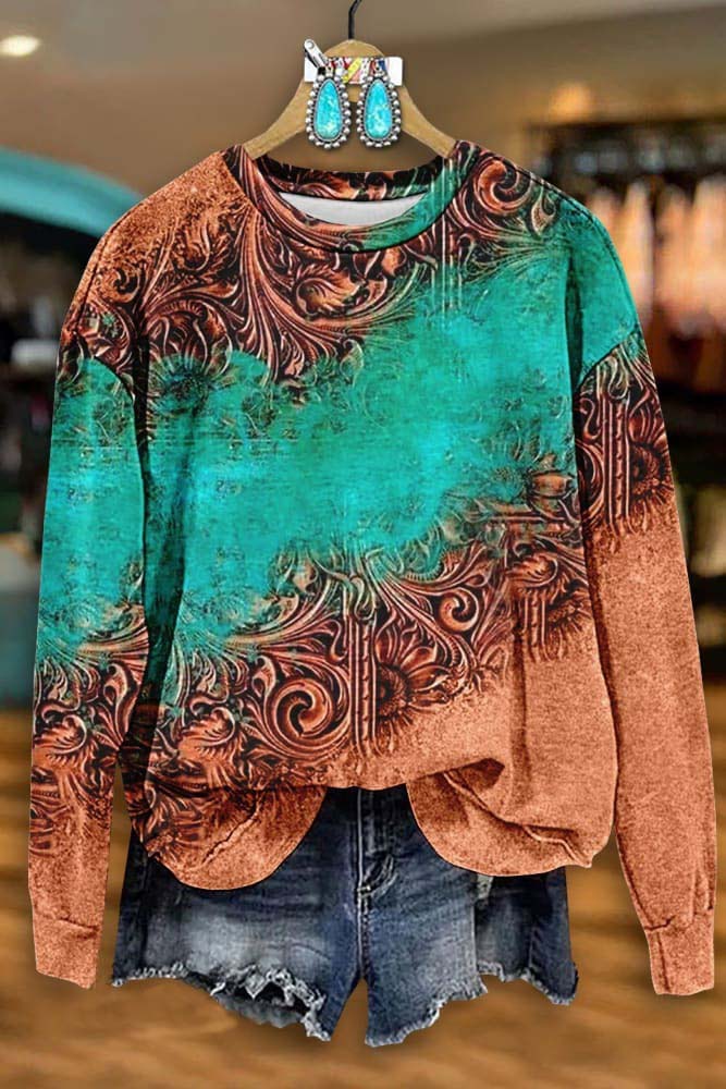 Vintage Western Print Sweatshirt
