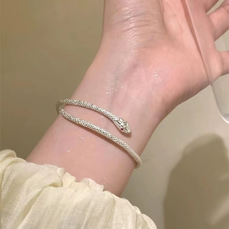Silver Snake Wrap Bracelet