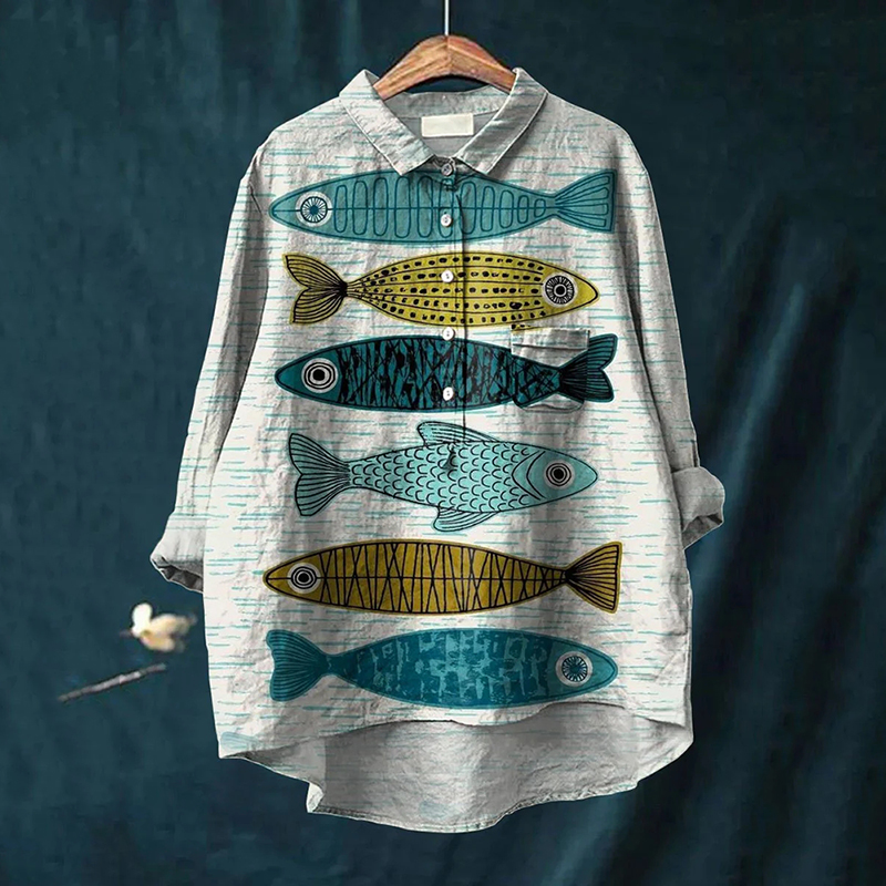 Women's Fish Printed Casual   Shirt