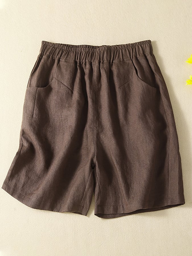 Elastic Waist Loose Wide Leg Shorts
