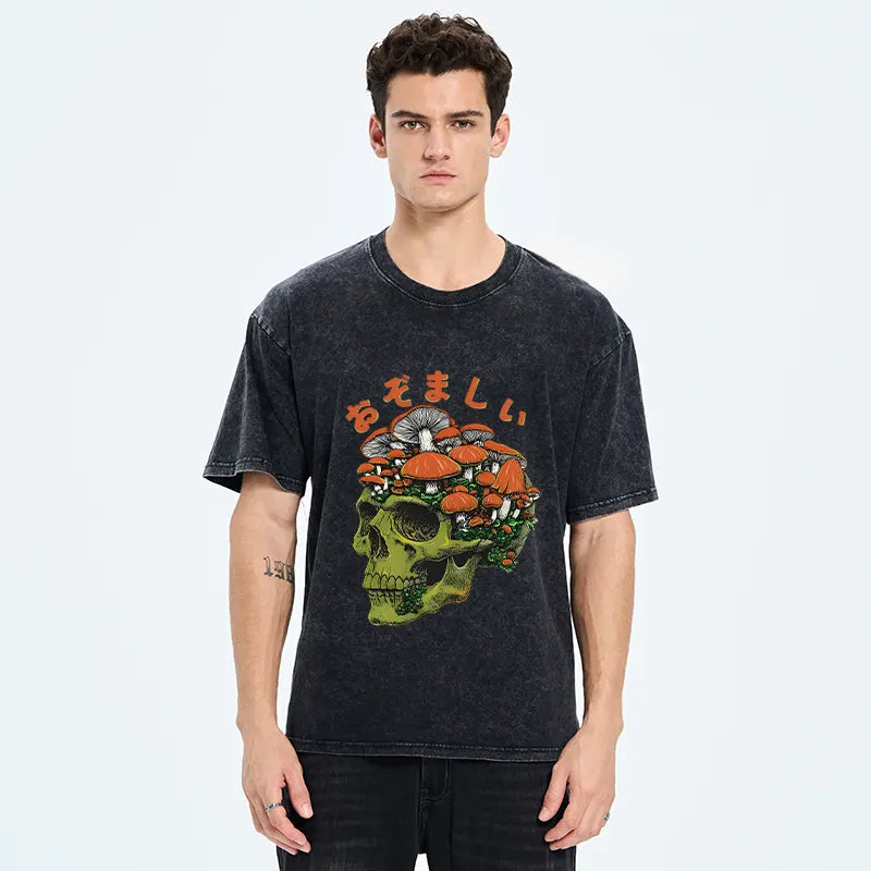 Mushroom Skull Washed T-Shirt