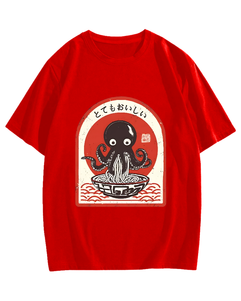 Ramen Lover Octopus Cotton casual T-shirt
