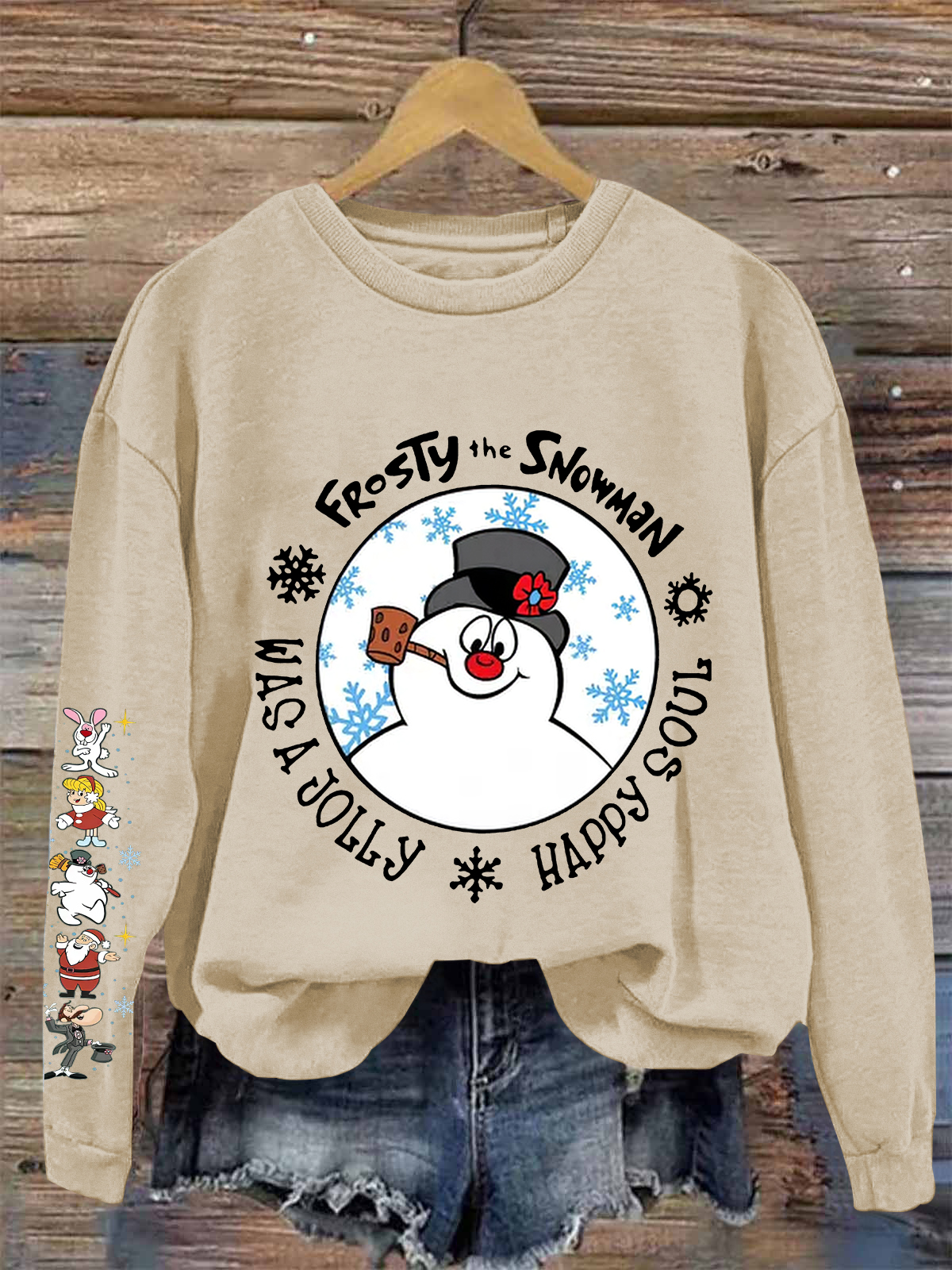 Frosty The Snowman Printed Fleece-lined Unisex Sweatshirt