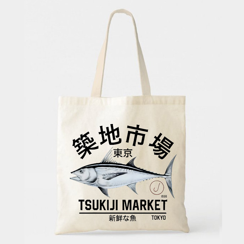 Tokyo Tsukiji Seafood Market Canvas Bag