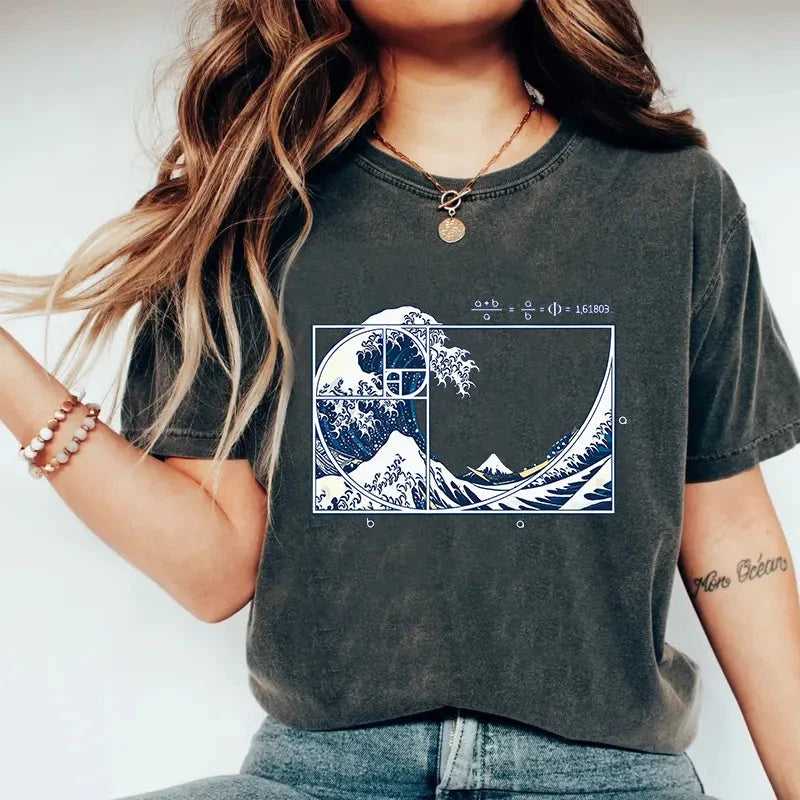 Ukiyoe Waves Japan Washed T-Shirt