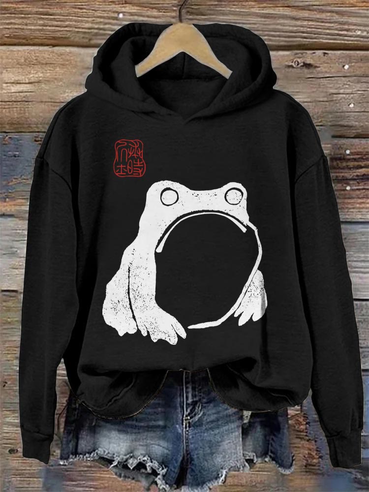 Frog Ancient Japanese Art Print Hoodie