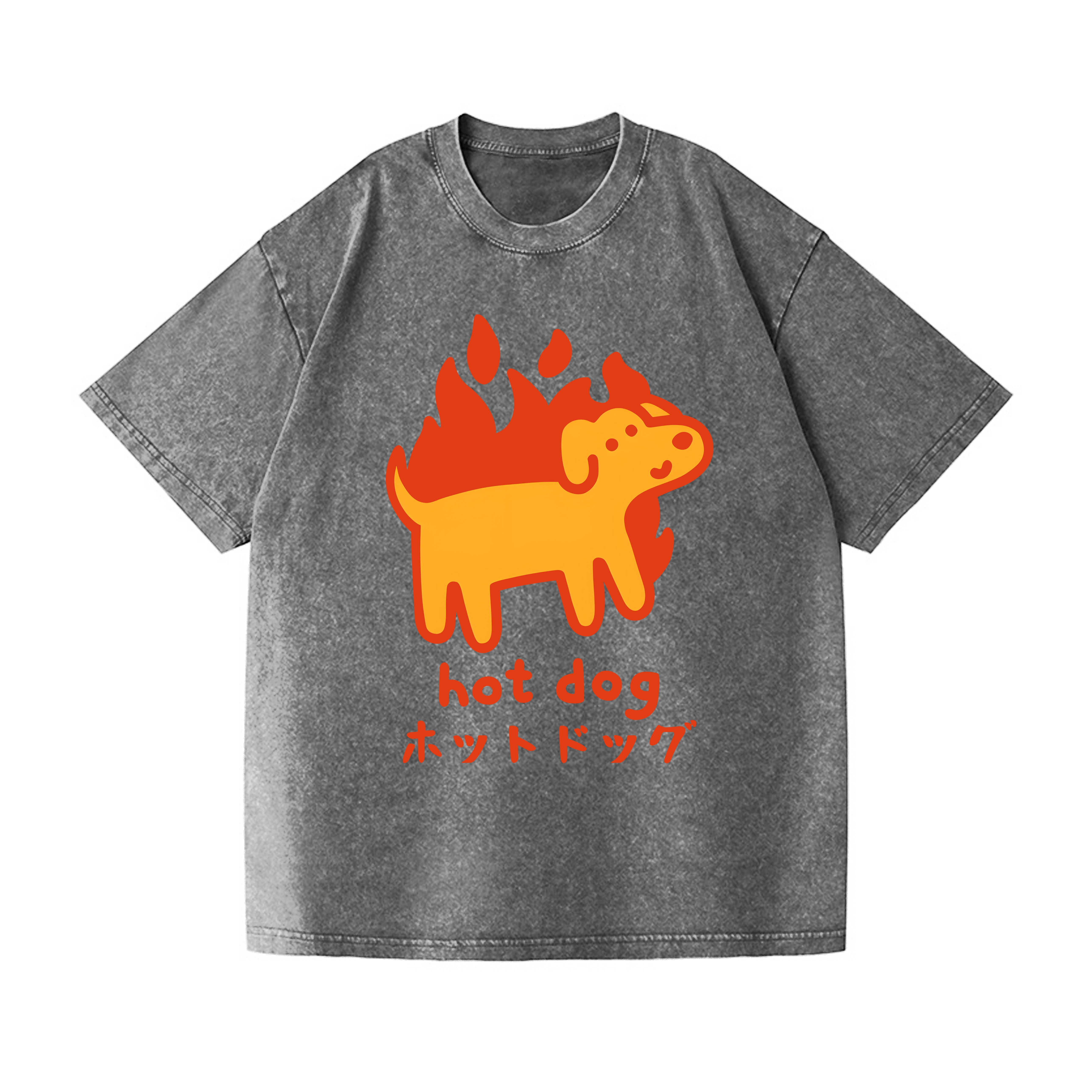 Hot Dog Vintage Wash Japanese Design T-Shirt