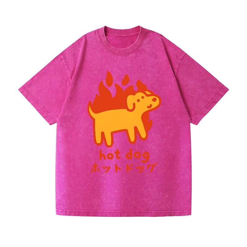 Hot Dog Vintage Wash Japanese Design T-Shirt