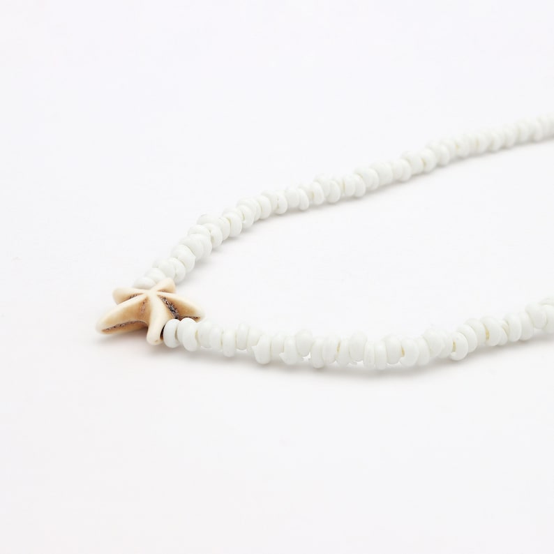 Starfish Beach Charm Necklace –surf & boho-style beaded ocean choker, a perfect gift for her