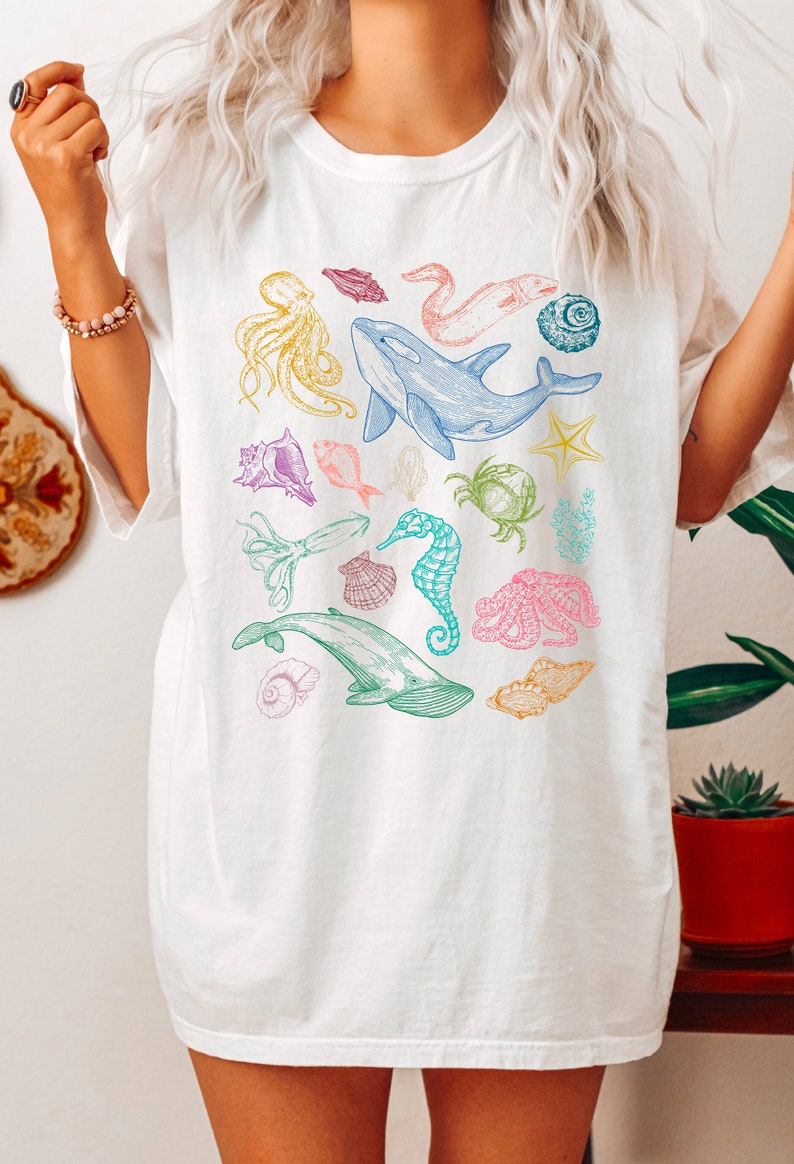 Retro Ocean Animal Shirt, Gift for Nature and Marine Lovers